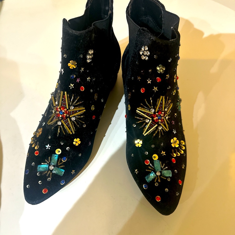Betsy Johnson embellished ankle boots